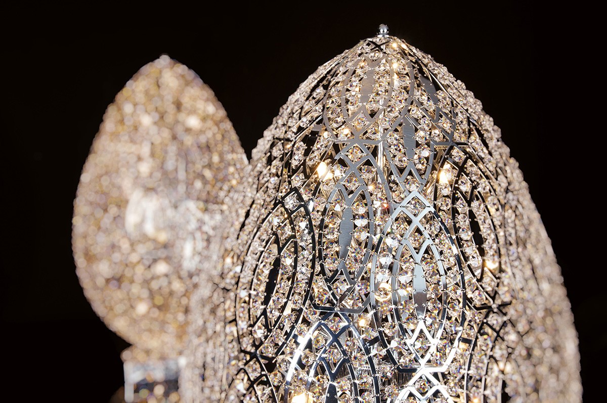 Lampada da terra/tavolo a LED con cristalli